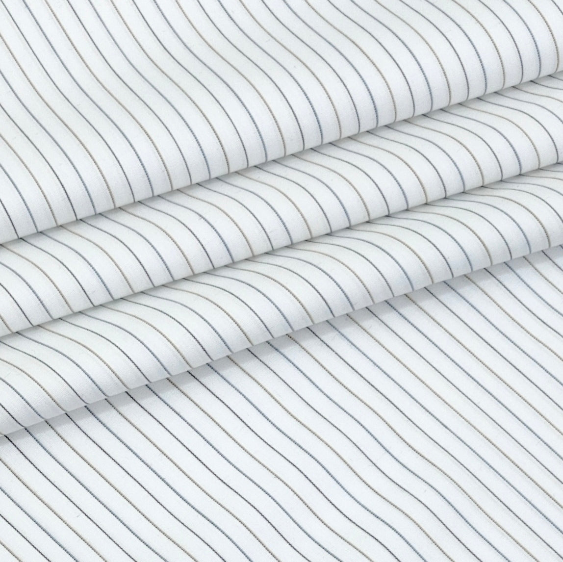 Shirt Fabric Donear Premium 100% Pure Cotton PinStripes Colour Blue, Brown N White